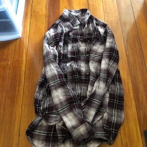American Eagle purple flannel